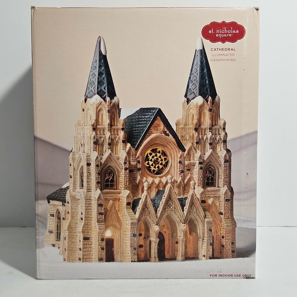 St Nicholas Square Cathedral Illuminated Handpainted Christmas Village 2018